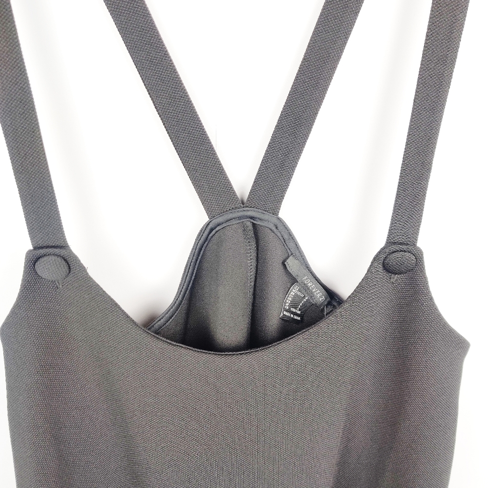 NWT FOREVER 21 BLACK SKIRT WITH SUSPENDERS - Picture 2 of 4